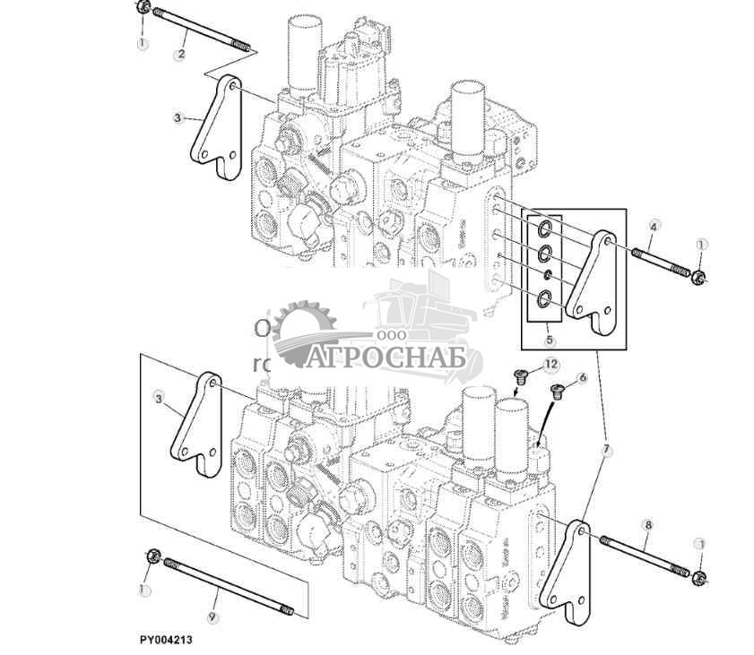 КРЕПЕЖНЫЕ ДЕТАЛИ ДЛЯ СЕЛЕКТОРНЫХ КЛАПАНОВ УПРАВЛЕНИЯ 